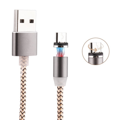 360 Degree Rotation 1m Weave Style Micro USB to USB 2.0 Strong Magnetic Charger Cable with LED Indicator
