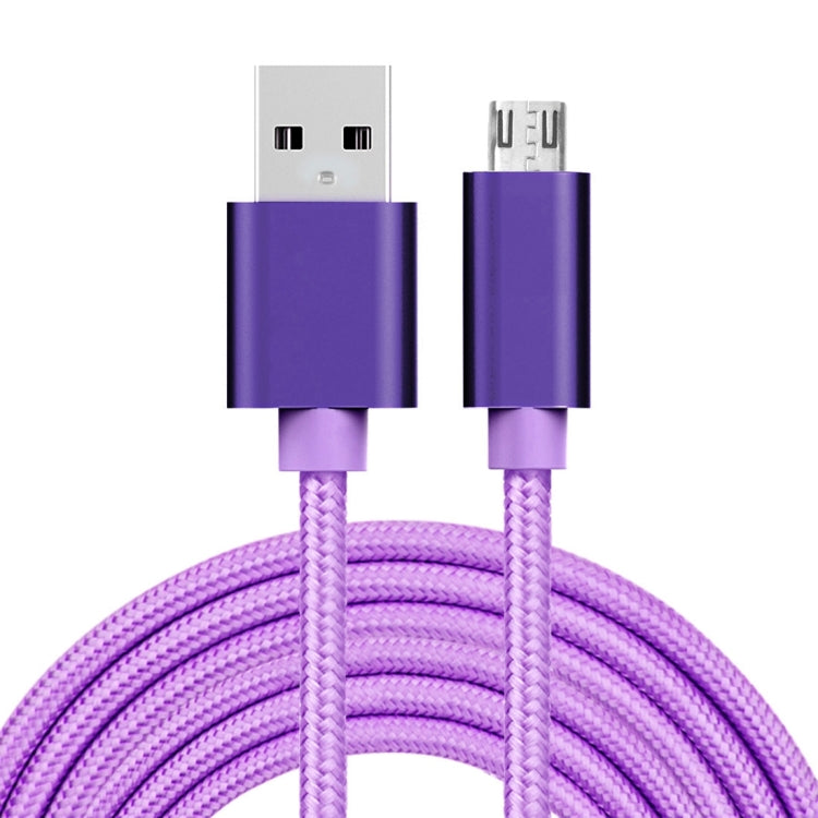 3A Woven Style Metal Head Micro USB to USB Data / Charger Cable, Cable Length: 3m