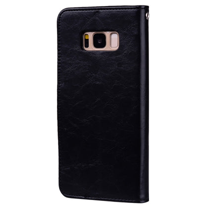 For Samsung Galaxy S8 + Business Style Oil Wax Texture Horizontal Flip Leather Case with Holder & Card Slots & Wallet