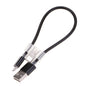 24cm 2A Micro USB + USB-C / Type-C to USB Flexible Data Charging Cable