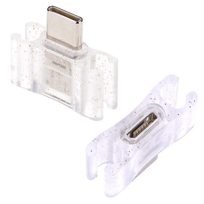 24cm 2A Micro USB + USB-C / Type-C to USB Flexible Data Charging Cable