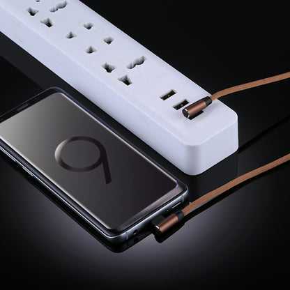 1m 2.4A Output USB to USB-C / Type-C Double Elbow Design Nylon Weave Style Data Sync Charging Cable, Type-C Coffee, Type-C Red, Type-C Black, Type-C Blue, Type-C Dark Blue