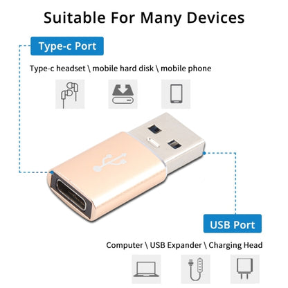 3 PCS USB-C / Type-C Female to USB 3.0 Male Aluminum Alloy Adapter, Support Charging & Transmission Data, USB 3.0