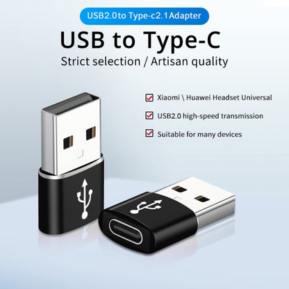 USB-C / Type-C Female to USB 2.0 Male Aluminum Alloy Adapter, Support Charging & Transmission, USB 2.0