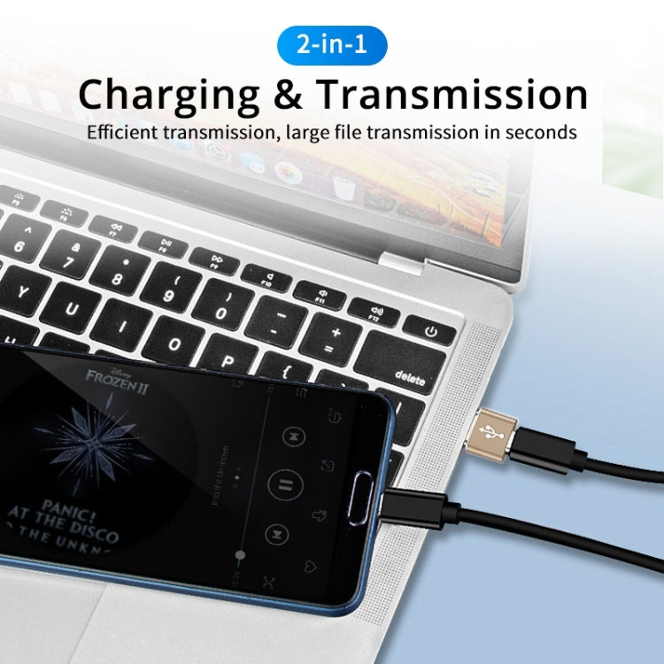 USB-C / Type-C Female to USB 2.0 Male Aluminum Alloy Adapter, Support Charging & Transmission, USB 2.0