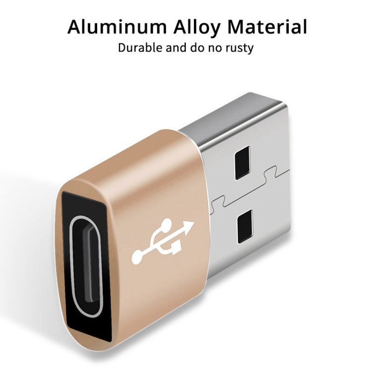 USB-C / Type-C Female to USB 2.0 Male Aluminum Alloy Adapter, Support Charging & Transmission, USB 2.0