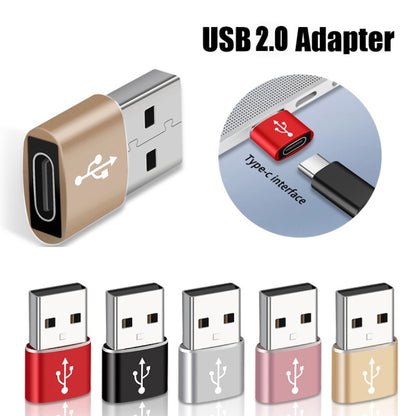 USB-C / Type-C Female to USB 2.0 Male Aluminum Alloy Adapter, Support Charging & Transmission, USB 2.0
