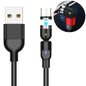 1m 2A Output USB to Micro USB Nylon Braided Rotate Magnetic Charging Cable, 1m Micro USB