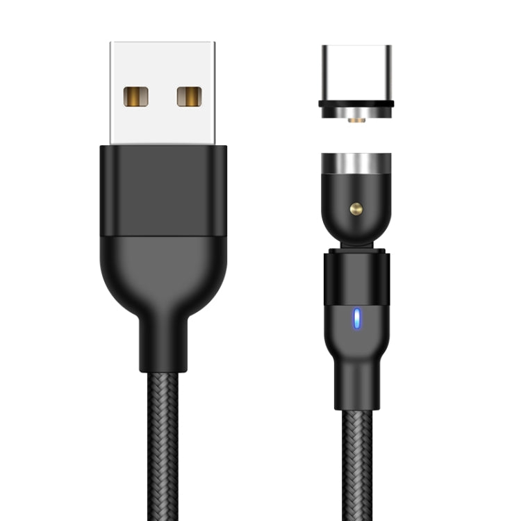 2m 2A Output USB to USB-C / Type-C Nylon Braided Rotate Magnetic Charging Cable, 2m Type-C
