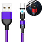 2m 2A Output USB to USB-C / Type-C Nylon Braided Rotate Magnetic Charging Cable, 2m Type-C