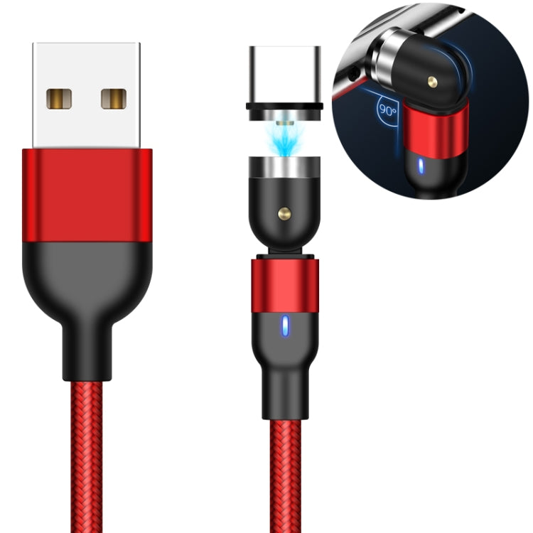 1m 2A Output USB to USB-C / Type-C Nylon Braided Rotate Magnetic Charging Cable, 1m Type-C
