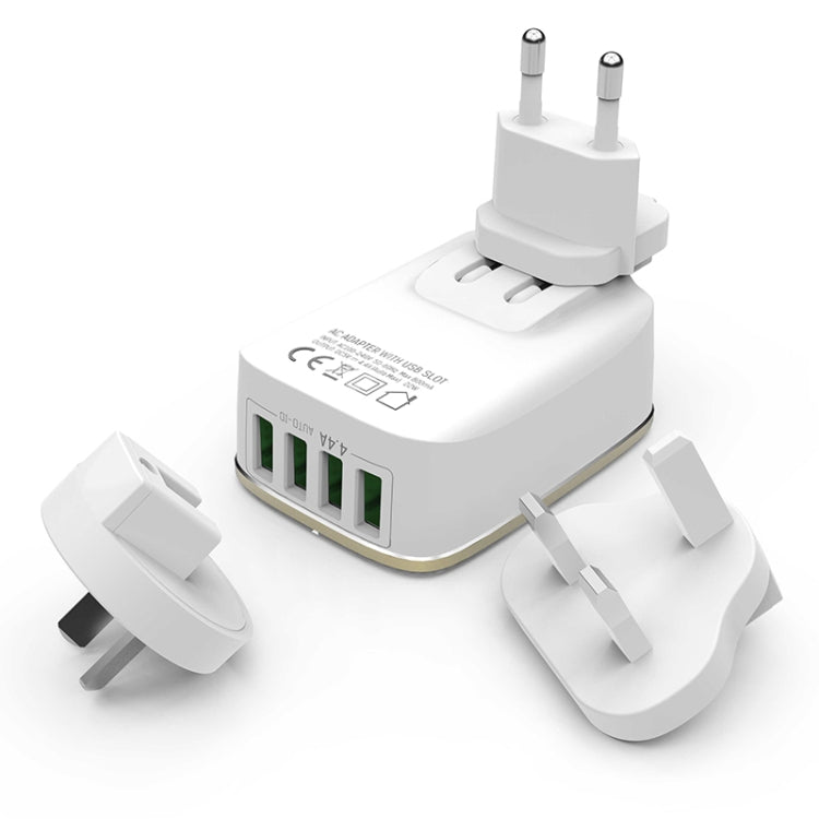 LDNIO A4404 4.4A 4 x USB Ports Smart Travel Charger, EU Plug, SAS5794EU, SAS5794UK, SAS5794US