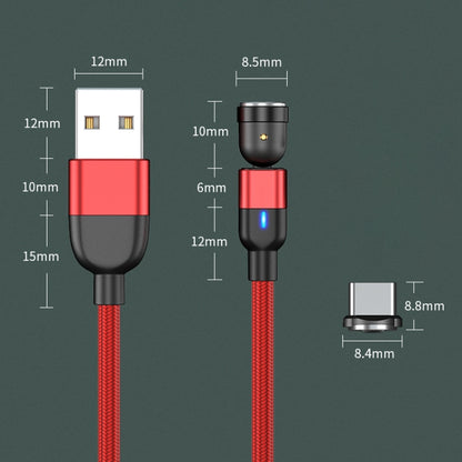 1m 3A Output USB to USB-C / Type-C 540 Degree Rotating Magnetic Data Sync Charging Cable, 1m Type-C