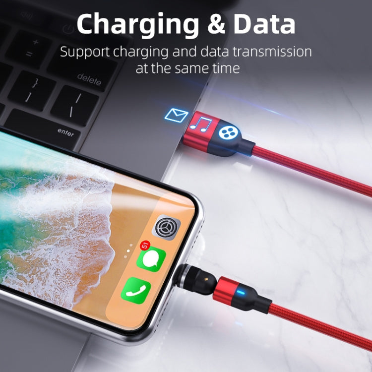 1m 3A Output USB to USB-C / Type-C 540 Degree Rotating Magnetic Data Sync Charging Cable, 1m Type-C