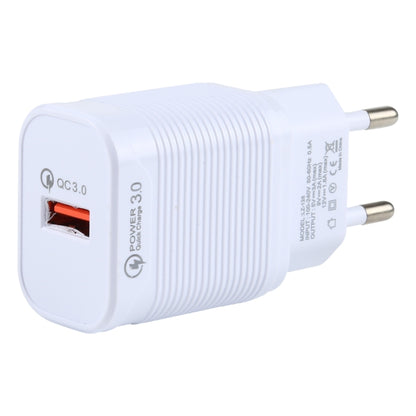 LZ-728 2 in 1 18W QC 3.0 USB Interface Travel Charger + USB to USB-C / Type-C Data Cable Set, EU Plug, Cable Length: 1m, with USB-C / Type-C Cable