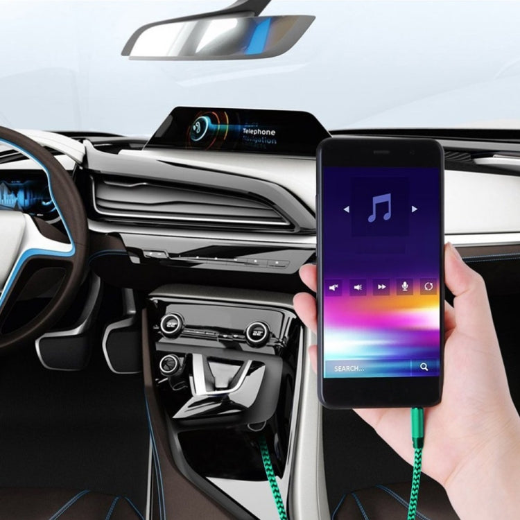 3 PCS K10 3.5mm Male to Male Nylon Braided Audio Cable, Length: 1m