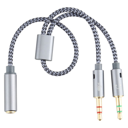 YH192 2 in 1 3.5mm Female to Microphone + Audio Male Braided Audio Cable, Length: 22cm, YH192