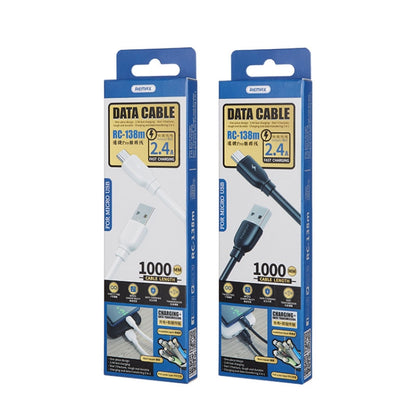 REMAX RC-138m 2.4A USB to Micro USB Suji Pro Fast Charging Data Cable, Cable Length: 1m, Micro USB