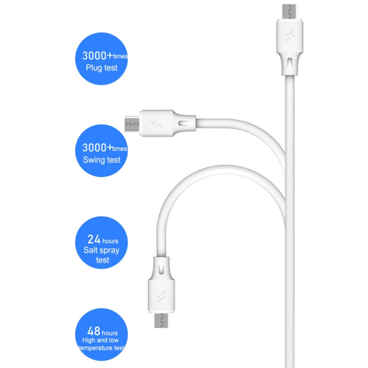 WK WDC-105m 2.4A Micro USB Full Speed Pro Charging Data Cable, Length: 25cm, Micro