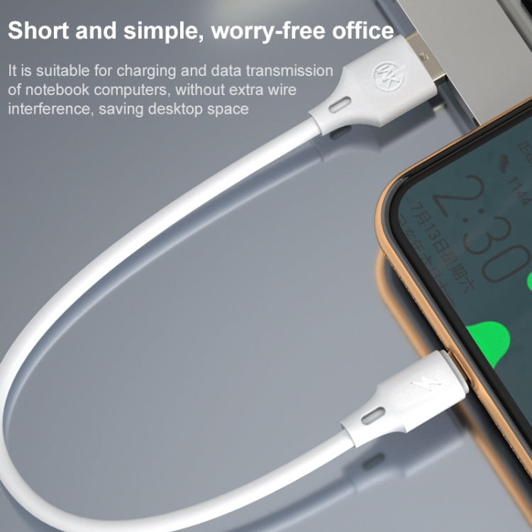 WK WDC-105m 2.4A Micro USB Full Speed Pro Charging Data Cable, Length: 25cm, Micro