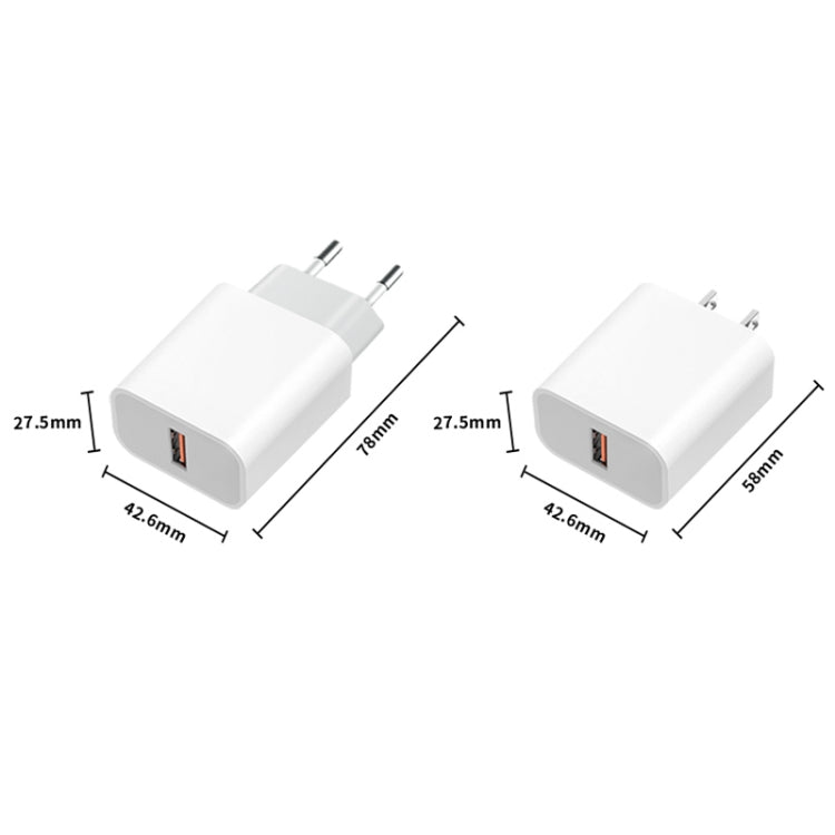 M117 2.4A Single USB Port Flash Charger Travel Charger, EU Plug, Single USB
