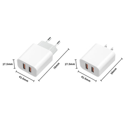 M117 2.4A Dual USB Port Flash Charger Travel Charger, EU Plug, Dual USB