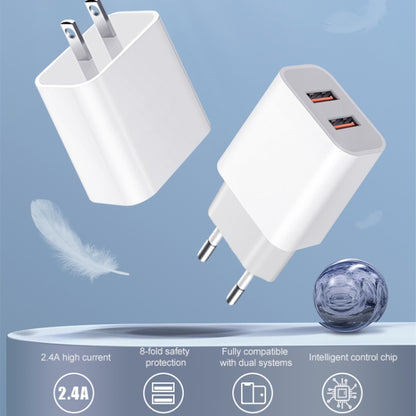 M117 2.4A Dual USB Port Flash Charger Travel Charger, EU Plug, Dual USB