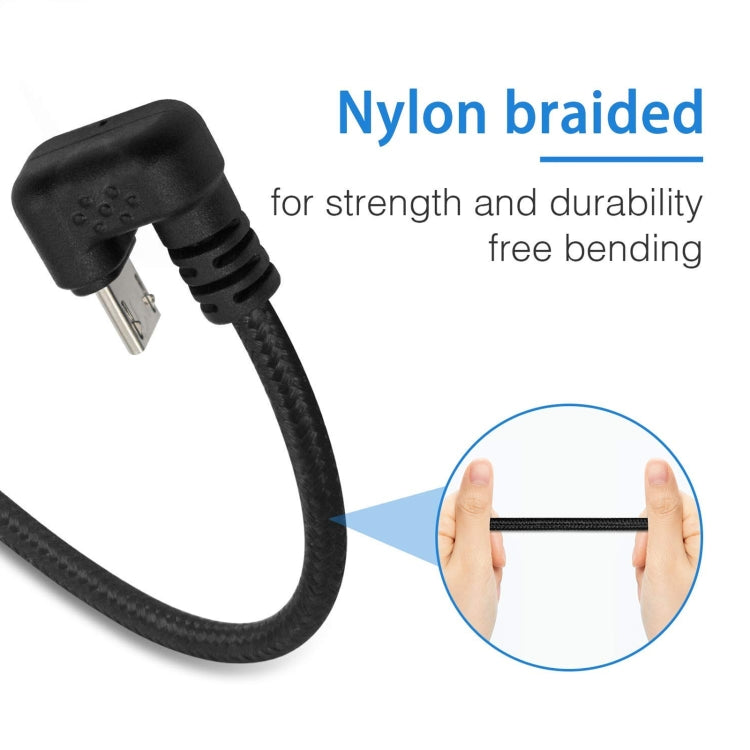 U-shaped Micro USB Male to USB Male Nylon Braid Charge Data Cable, Micro USB to USB