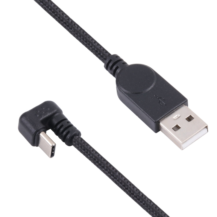U-shaped USB-C / Type-C Male to USB Male Nylon Braid Charge Data Cable, Type-C to USB