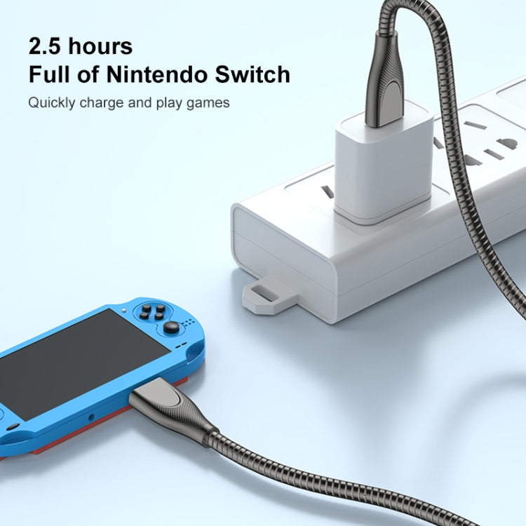 ADC-009 USB to USB-C / Type-C Zinc Alloy Hose Fast Charging Data Cable, Cable Length: 1m, USB to USB-C / Type-C