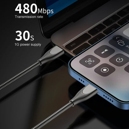 ADC-009 USB to USB-C / Type-C Zinc Alloy Hose Fast Charging Data Cable, Cable Length: 1m, USB to USB-C / Type-C