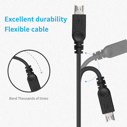 USB-C / Type-C Female to 2 x Micro USB Male Adapter Y Cable, Total Length: about 30cm