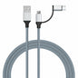 IVON CA52 2.4A USB to Type-C + Micro USB 2 in 1 Charging Sync Data Cable, Length: 1m, Type-C + Micro USB