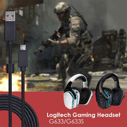ZS0155 For Logitech G633 / G633s USB Headset Audio Cable Support Call / Headset Lighting, Cable Length: 2m