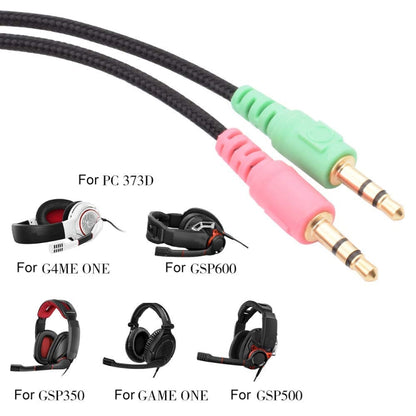 ZS0076 PC Version Gaming Headphone Cable for Sennheiser PC 373D GSP350 GSP500 GSP600 G4ME ONE GAME ZERO