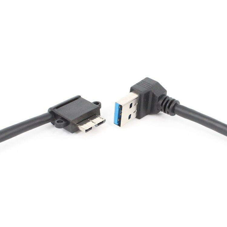 2 PCS USB 3.0 Upper Elbow Male to Micro USB 3.0 Elbow Charging Data Cable, Cable Length: 27cm