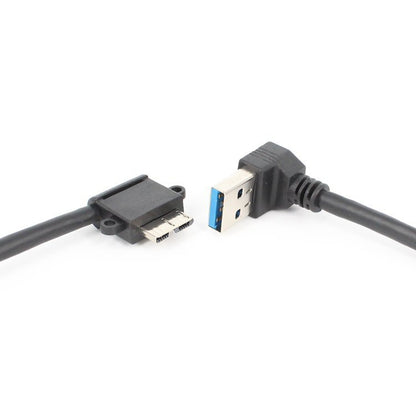 2 PCS USB 3.0 Upper Elbow Male to Micro USB 3.0 Elbow Charging Data Cable, Cable Length: 27cm