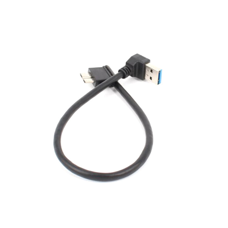 2 PCS USB 3.0 Upper Elbow Male to Micro USB 3.0 Elbow Charging Data Cable, Cable Length: 27cm