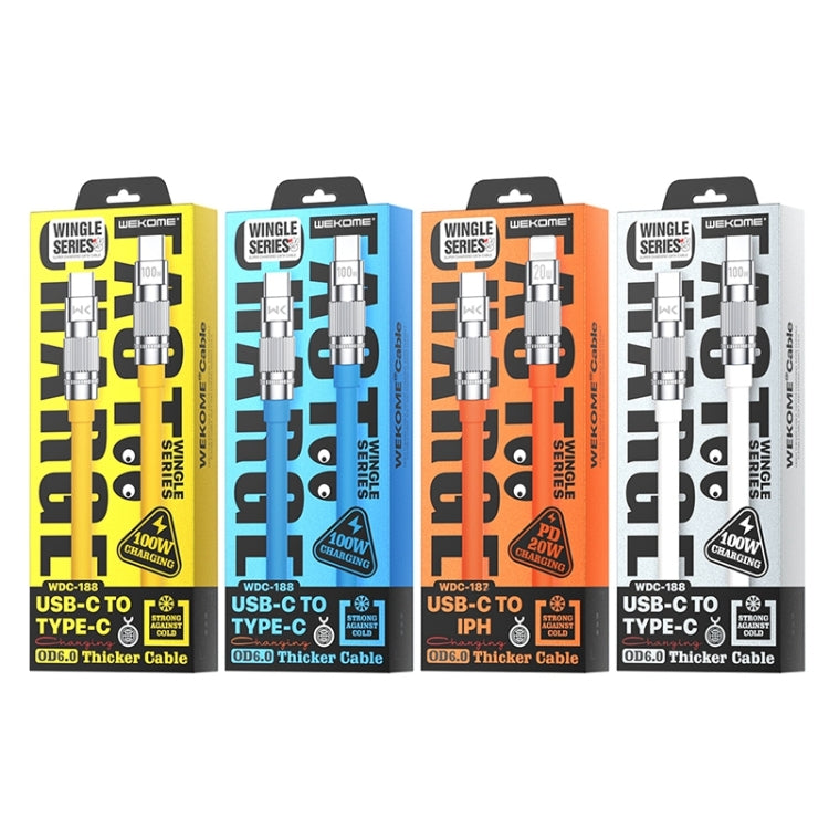 WK WDC-188 Qjie Series 100W USB-C/Type-C to USB-C/Type-C Fast Charge Data Cable, Length: 1m, USB-C/Type-C to USB-C/Type-C