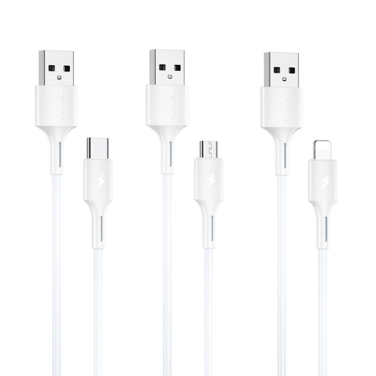 WK WDC-136 USB to Micro USB 3A Fast Charing Data Cable, USB to Micro USB(White)