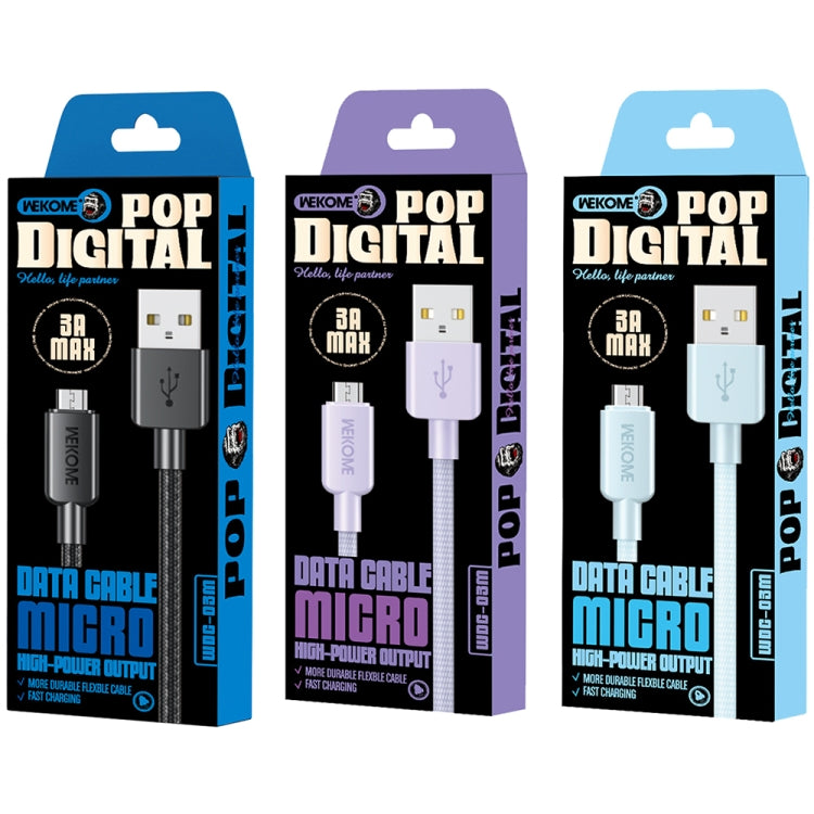 WEKOME WDC-03 Tidal Energy Series 3A USB to Micro USB Braided Data Cable, Length: 1m, USB to Micro USB