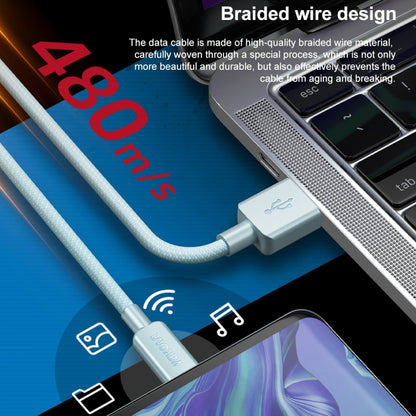 WEKOME WDC-03 Tidal Energy Series 3A USB to Micro USB Braided Data Cable, Length: 1m, USB to Micro USB