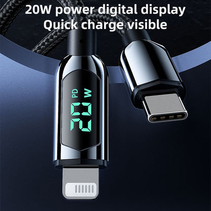 Mutural Li-CC002 1.2m 100W Digital Display USB-C / Type-C to Type-C Charging Data Cable, Type-C to Type-C