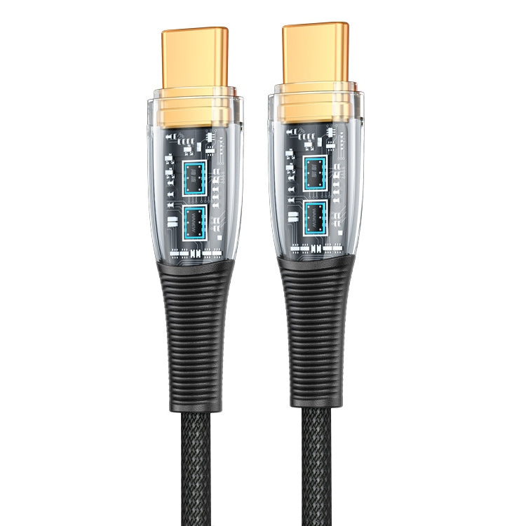 Mutural Li-CC009 1.2m 100W Transparent USB-C / Type-C to Type-C Charging Data Cable, Type-C to Type-C