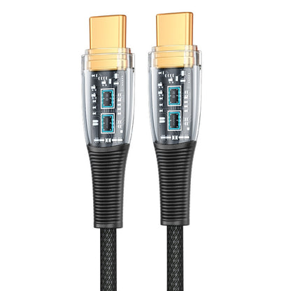 Mutural Li-CC009 1.2m 100W Transparent USB-C / Type-C to Type-C Charging Data Cable, Type-C to Type-C