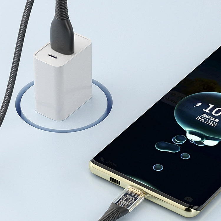 Mutural Li-CC009 1.2m 100W Transparent USB-C / Type-C to Type-C Charging Data Cable, Type-C to Type-C