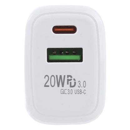 LZ-215A+C 20W QC 3.0 USB + PD 3.0 USB-C / Type-C Fast Charging Travel Charger, EU Plug, EU Plug