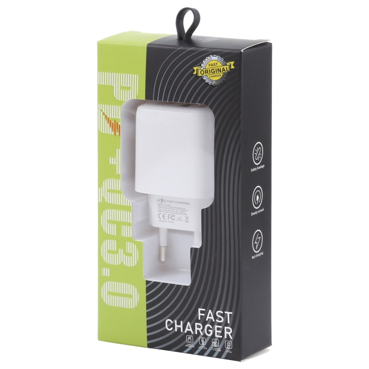 LZ-215A+C 20W QC 3.0 USB + PD 3.0 USB-C / Type-C Fast Charging Travel Charger, EU Plug, EU Plug