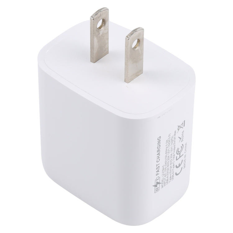 LZ-215A+C 20W QC 3.0 USB + PD 3.0 USB-C / Type-C Fast Charging Travel Charger, US Plug, US Plug