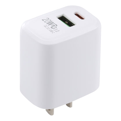 LZ-215A+C 20W QC 3.0 USB + PD 3.0 USB-C / Type-C Fast Charging Travel Charger, US Plug, US Plug